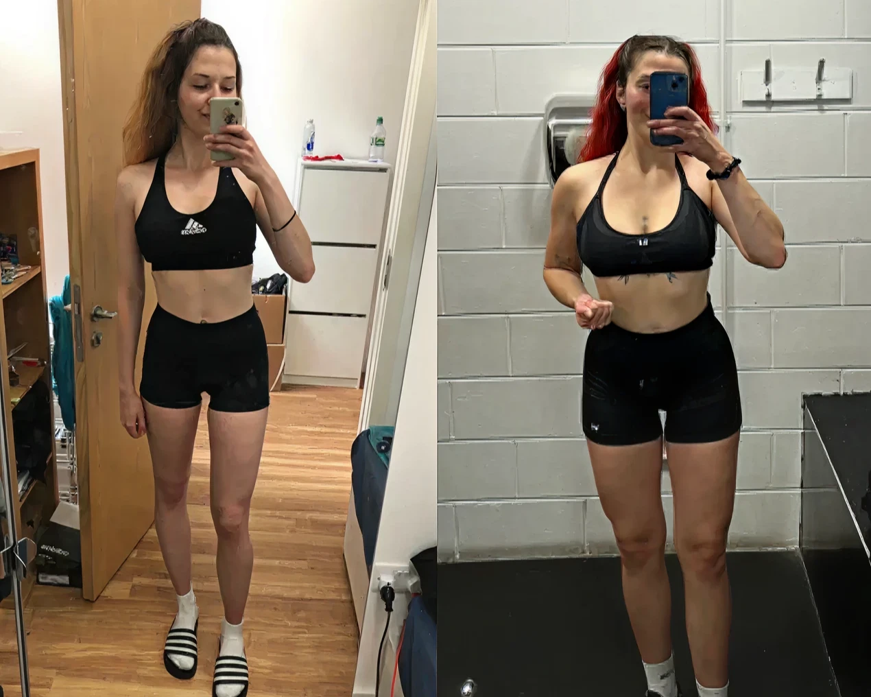 Workout results comparison in two images
